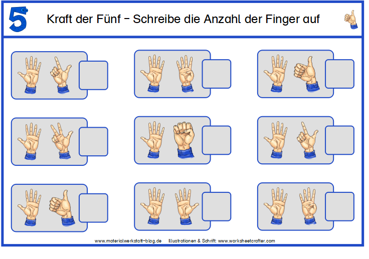 Kraft Der 5 Arbeitsblätter
 “Kraft der Fünf” Kartei – Materialwerkstatt