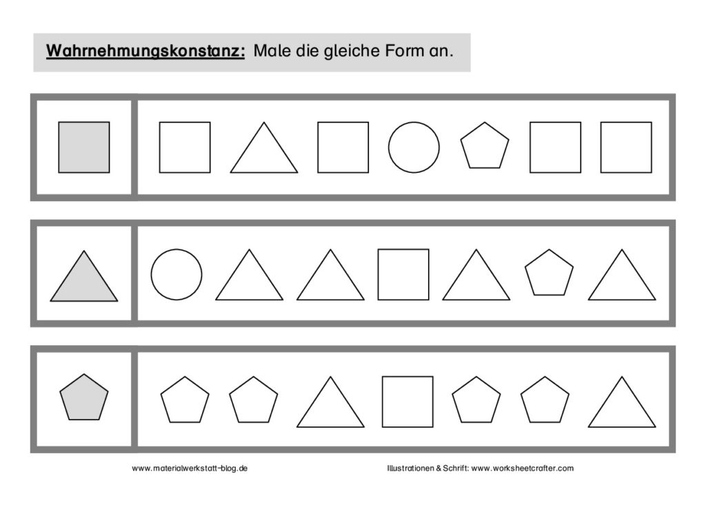 Visuelle Wahrnehmung Arbeitsblätter Kostenlos
 Arbeitsblätter visuelle Wahrnehmung – Materialwerkstatt